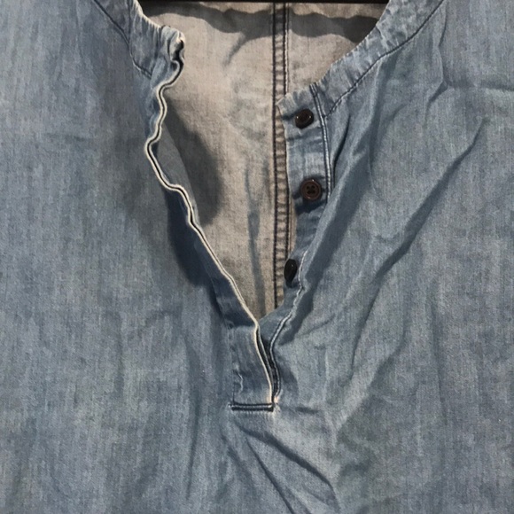 J. Crew Button Up Denim Tie Waist Dress (L) - Picture 4 of 5